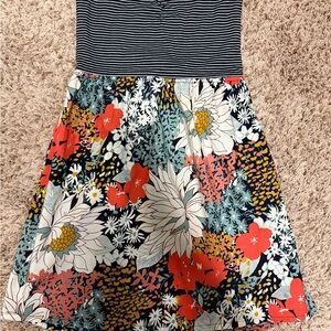 Roxy Strapless Navy & Floral Print Dress